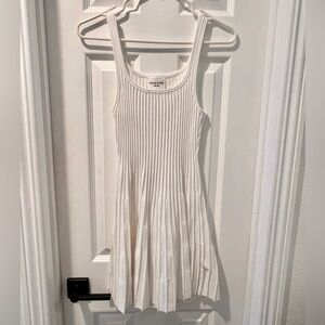 Willow & Clay Cream Ribbed Tank Mini Dress